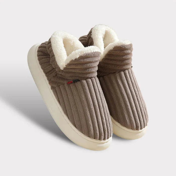 Fleece House Slippers with Non Slip Base and Ankle Support for Men and Women