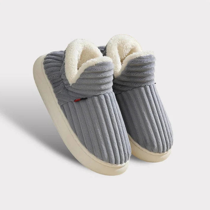 Fleece House Slippers with Non Slip Base and Ankle Support for Men and Women