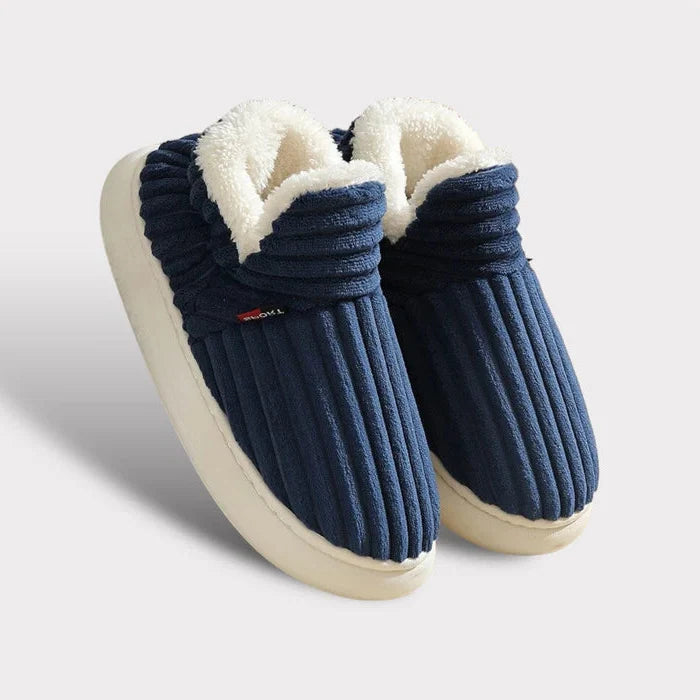 Fleece House Slippers with Non Slip Base and Ankle Support for Men and Women