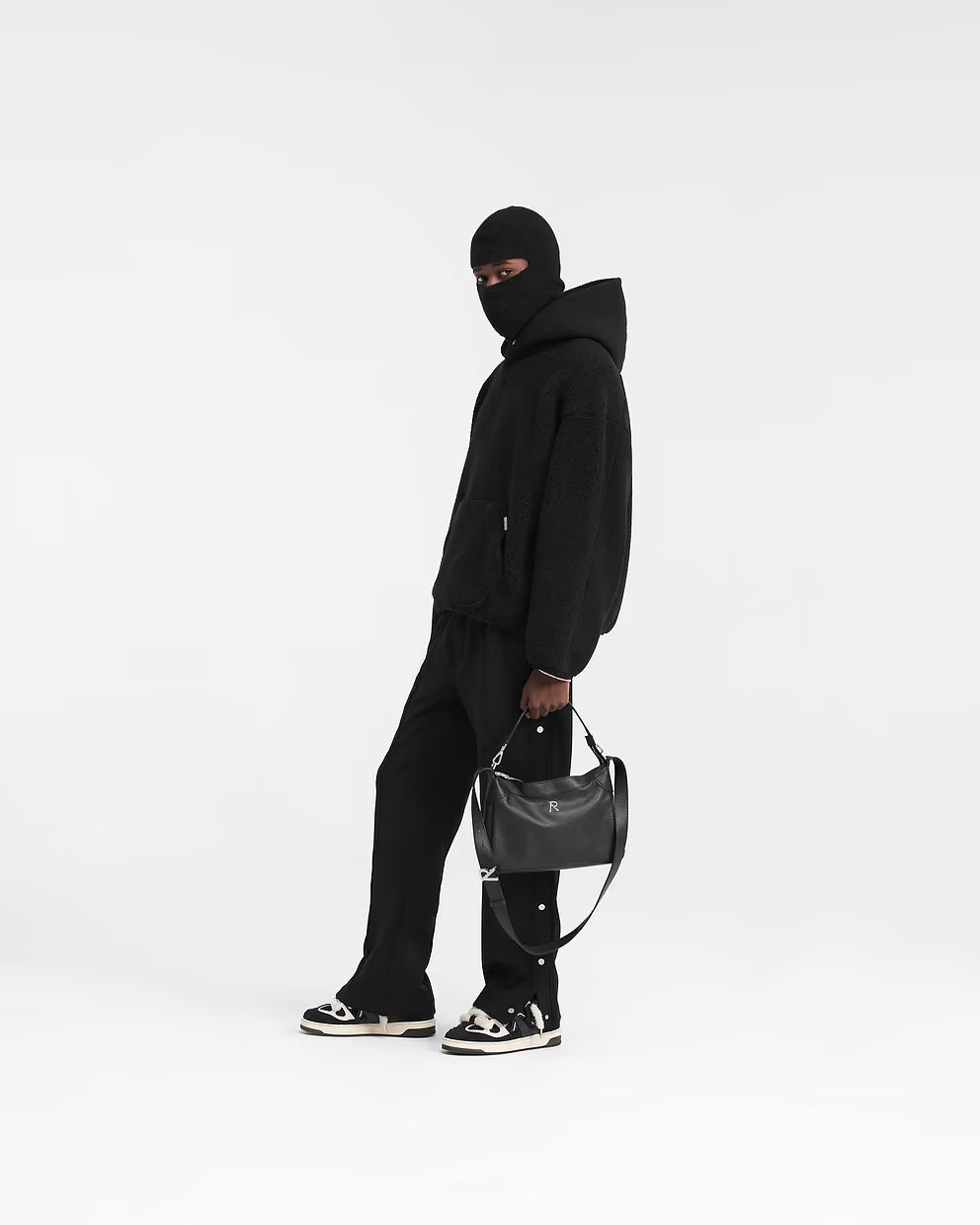 Men’s Popper Pant Black, Split Hem