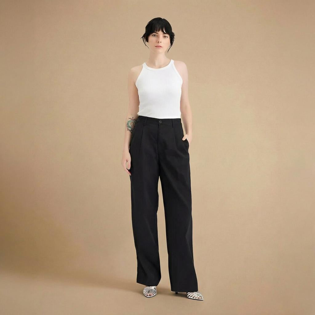 Women’s Pleated Chino High Wide Fit, Wide Leg