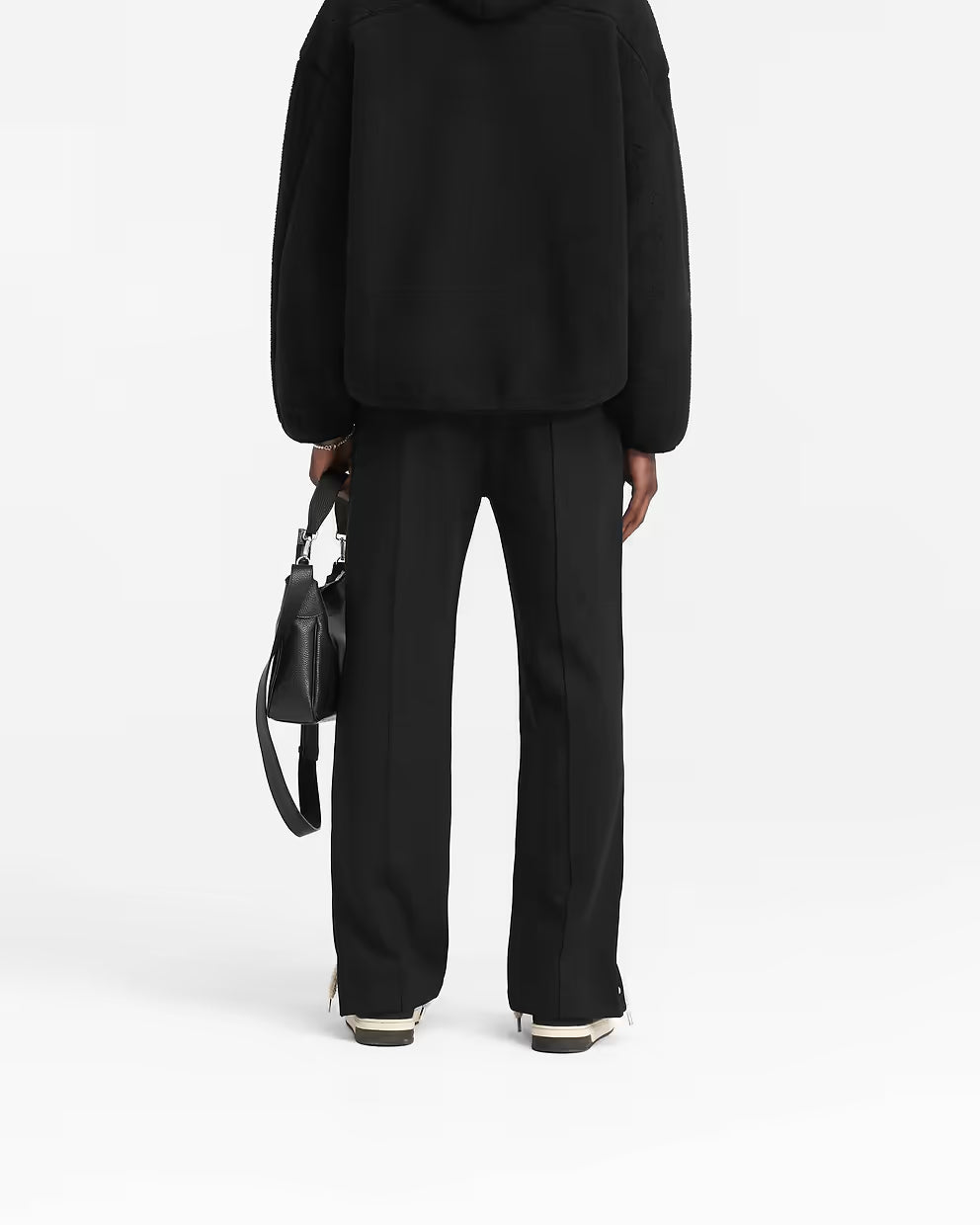 Men’s Popper Pant Black, Split Hem