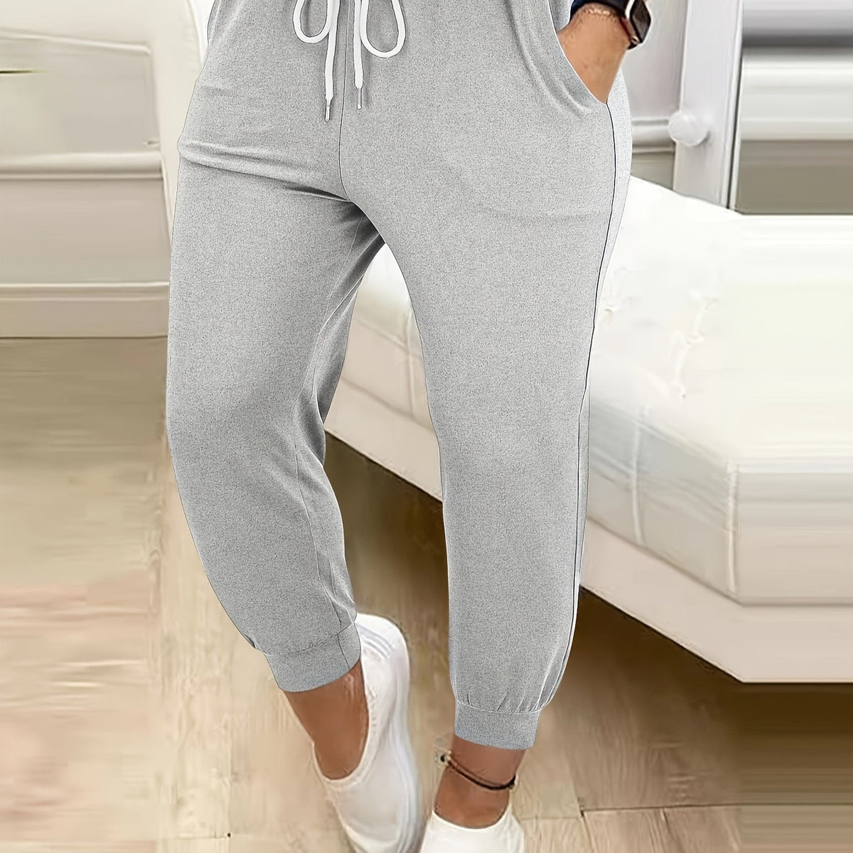 Tapered Joggers with Adjustable Drawstring Waist and Side Pockets