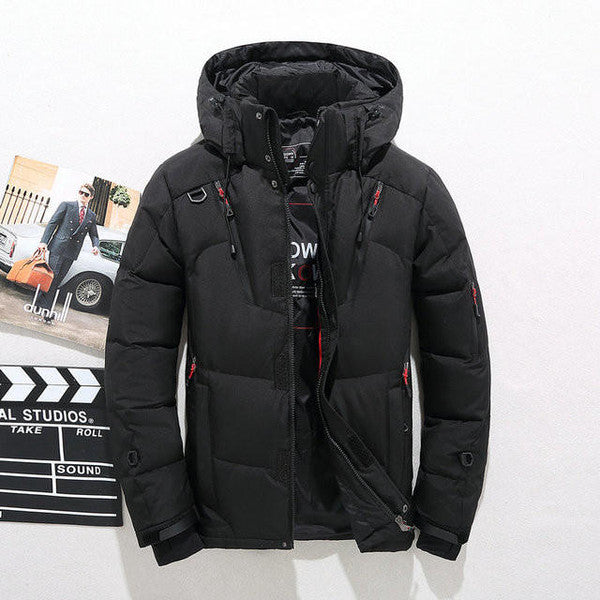 Hooded Zip Jacket with Removable Hood and Thick Polyester Fabric
