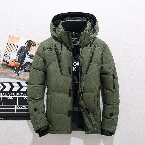 Hooded Zip Jacket with Removable Hood and Thick Polyester Fabric