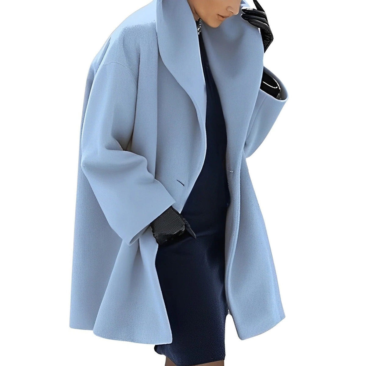 Belted Wrap Coat with Full Lining and A Line Silhouette, Wind Resistant
