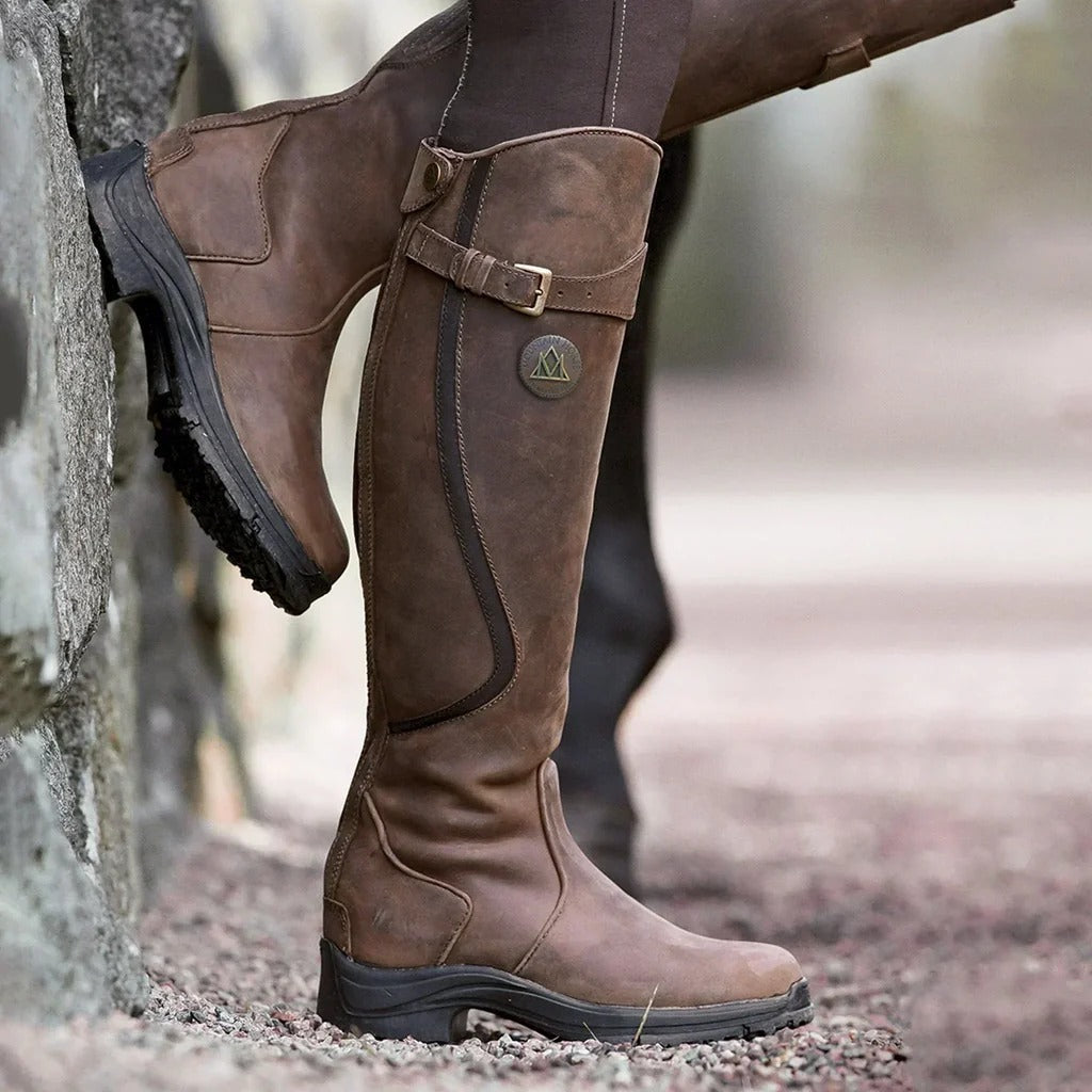 Womens Long Boots with Traction Sole and Removable Insole for Winter