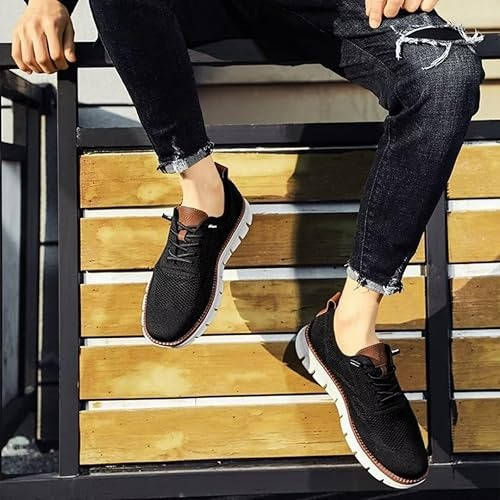 Business Casual Knit Shoes with Wide Toe Box and Slip On Design