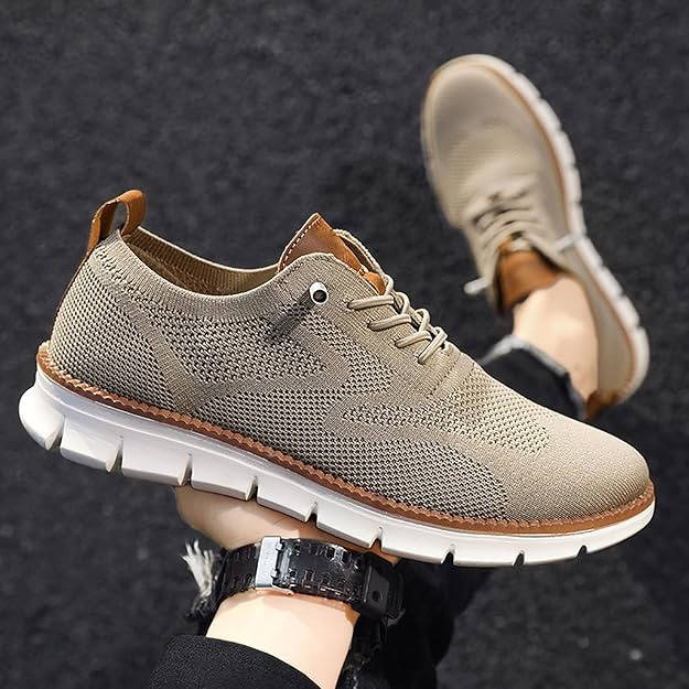 Business Casual Knit Shoes with Wide Toe Box and Slip On Design