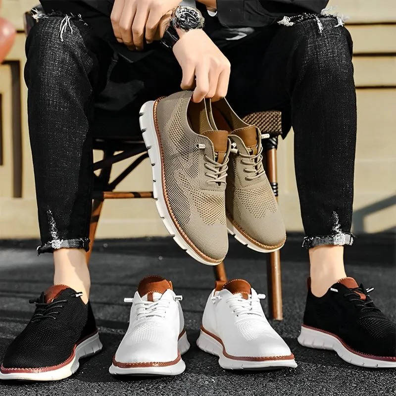 Business Casual Knit Shoes with Wide Toe Box and Slip On Design
