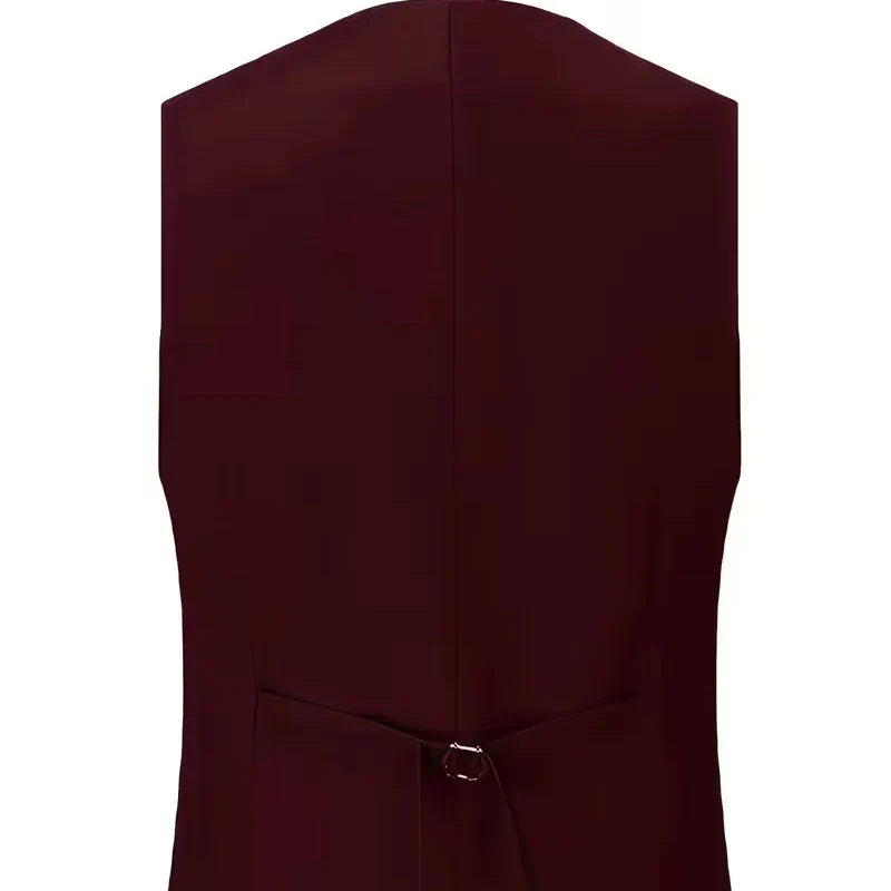 Mens slim fit three piece suit with single breasted blazer, double breasted waistcoat and trousers
