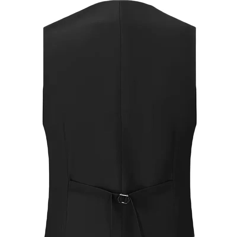 Mens slim fit three piece suit with single breasted blazer, double breasted waistcoat and trousers