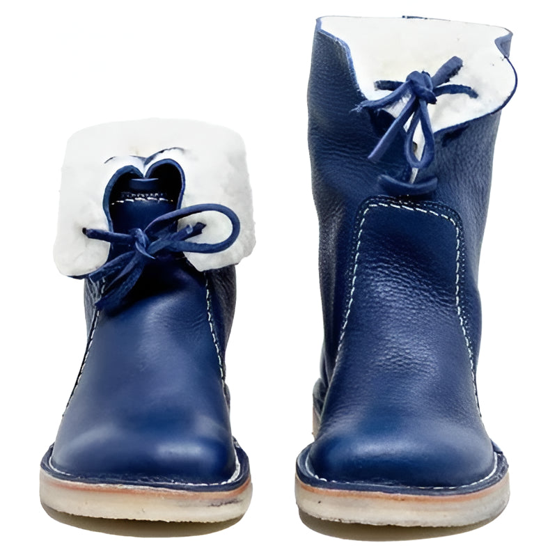 Winter Boots with Wool Lining and Rubber Sole Lace Up Closure
