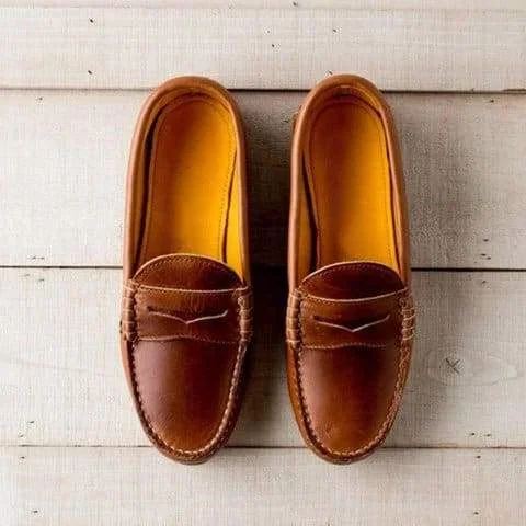 Womens Slip On Loafers with Round Toe and Low Heel Synthetic Upper