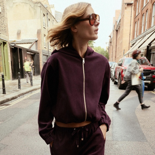 Burgundy Hooded Bomber Jacket