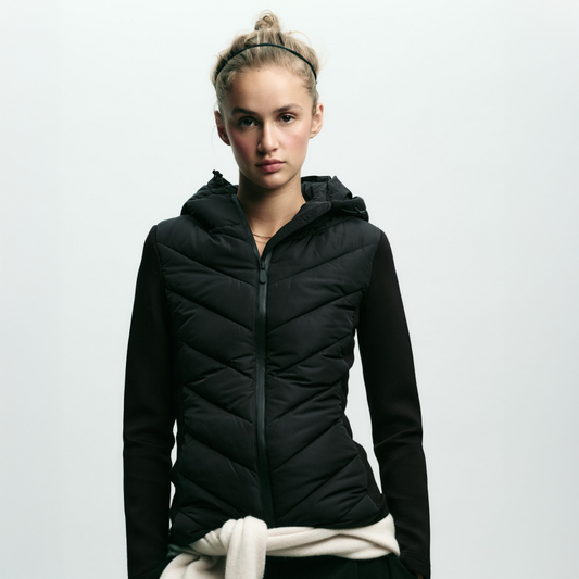 Black Combination Puffer Jacket