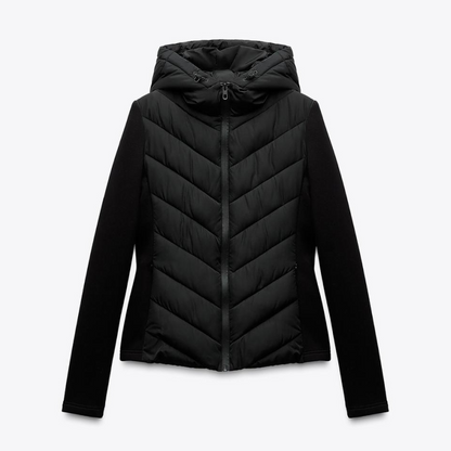 Black Combination Puffer Jacket