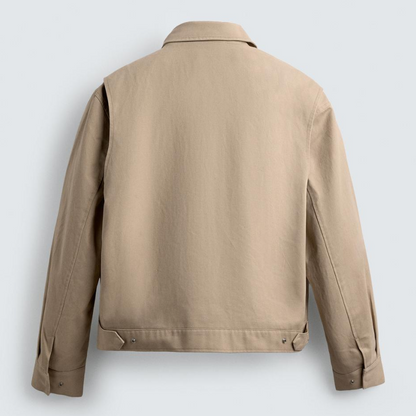 Beige Twill Textured Jacket