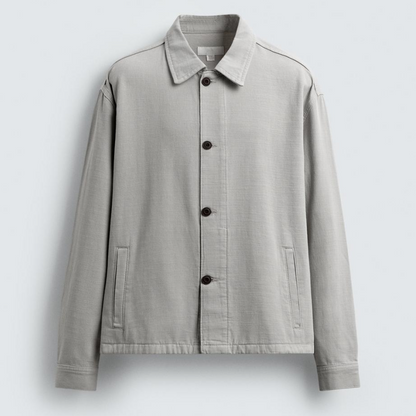Light Gray Herringbone Boxy Fit Jacket