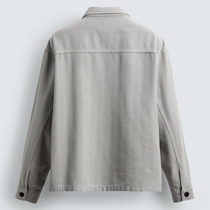Light Gray Herringbone Boxy Fit Jacket