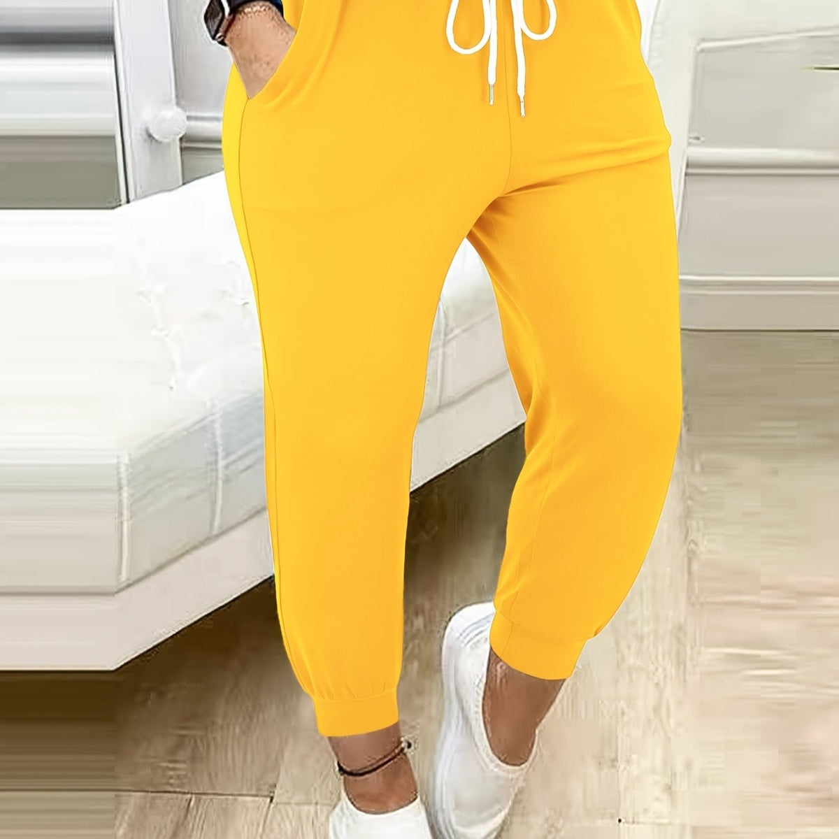 Tapered Joggers with Adjustable Drawstring Waist and Side Pockets
